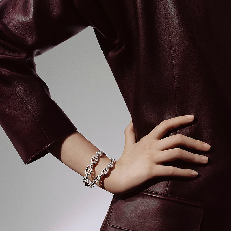 HERMES Chaine d'Ancre プレート22.5cm　 2枚セット Chaine d'ancre Enchainee double bracelet - Silver | Hermès